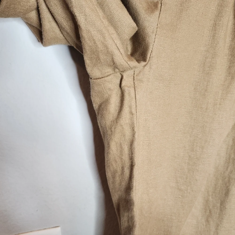 Banana‎ Republic Linen High Rise Pleated Tan Pants Women's Size 4